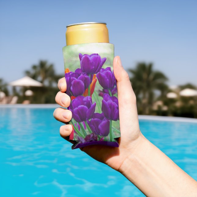 Enfriador De Latas Slim Cañón de tulipanes morado oscuro (Piscina in situ)
