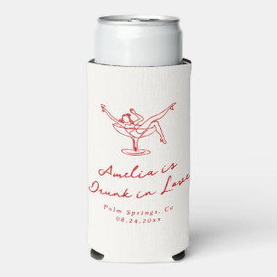 Enfriador De Latas Slim Caprichosa despedida de soltera roja dibujada a ma