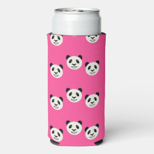 Enfriador De Latas Slim Caras de oso panda rosado