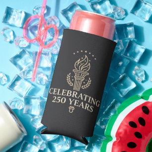 Enfriador De Latas Slim Celebración Patriótica del 4 de Julio USA 250 Anto