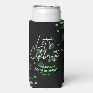 Enfriador De Latas Slim Celebremos el cumpleaños del degradado de bokeh ve