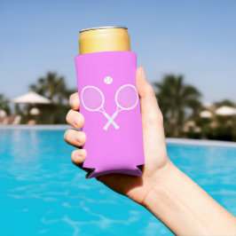 Enfriador De Latas Slim Chaquetas de tenis y Fiesta de bolas PInk profundo