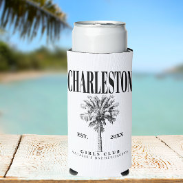 Enfriador De Latas Slim Charleston Bachelorette Personalizado Club Social