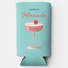 Enfriador De Latas Slim Cheers to [Name] Raspberry Cocktail 