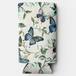 Enfriador De Latas Slim Chic Romántico Azul Mariposas Despedida de Soltera