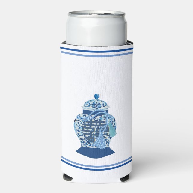 Enfriador De Latas Slim Chinoiserie Blue Ginger Jar Can Bottle Cooler (Frente Agua con Gas)