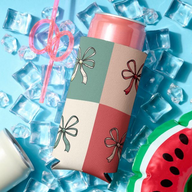 Enfriador De Latas Slim christmas bow conquette (Verano in situ)