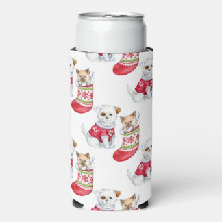 Enfriador De Latas Slim Christmas Dog & Cat