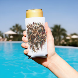 Enfriador De Latas Slim Ciervo Tribal Boho, Soñando con Ciervos
