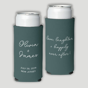 Enfriador De Latas Slim Cita de boda verde forestal moderna