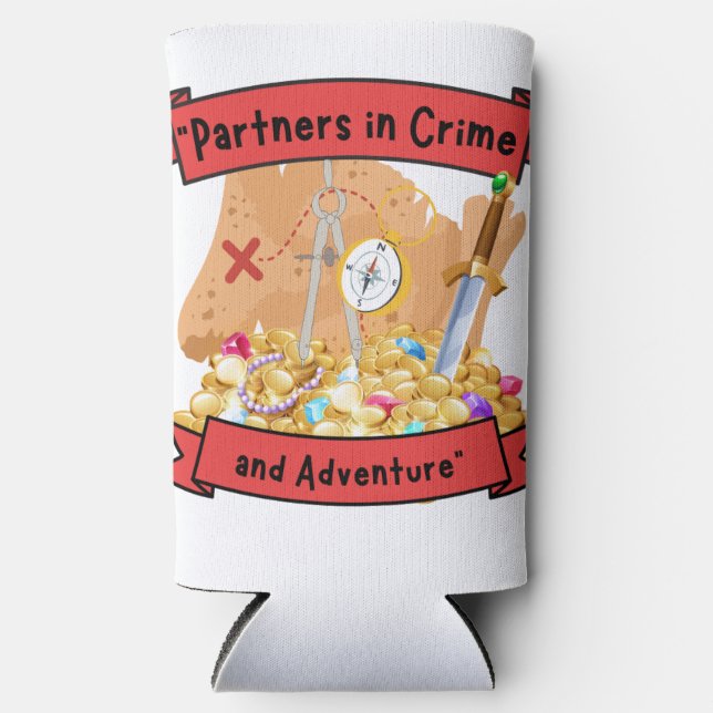 Enfriador De Latas Slim cita de mapa pirata (Anverso)