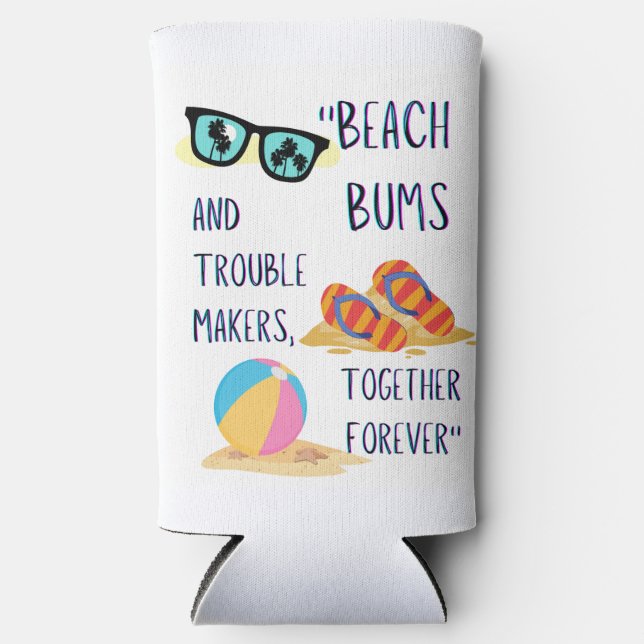 Enfriador De Latas Slim cita del día de la playa (Anverso)