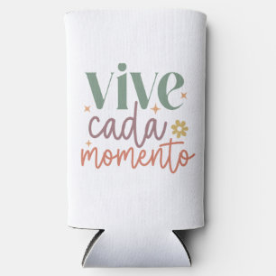 Enfriador De Latas Slim Cita Inspiradora "Vive cada momento"
