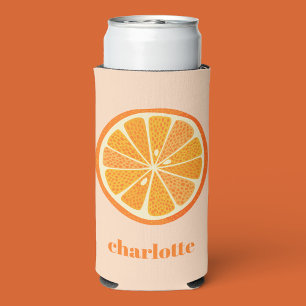 Enfriador De Latas Slim Citrus Naranja Diversión personalizada