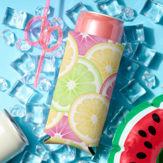 Enfriador De Latas Slim Citrus veraniego Can Coozie | Seltzer - Frasco - l