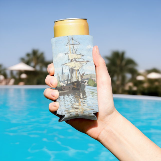 Enfriador De Latas Slim Claude Monet. Buques montando en el Sena en Ruán (Piscina in situ)