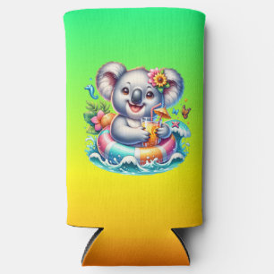 Enfriador De Latas Slim Clipart de sublimación de koala de verano