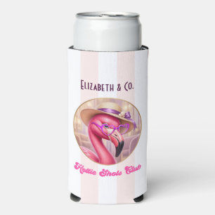 Enfriador De Latas Slim Club de Hottie Shots Preppy Flamingo Despedida de