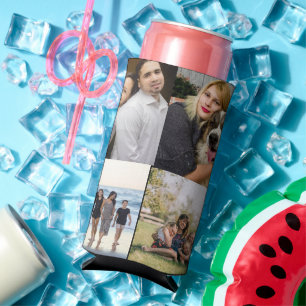 Enfriador De Latas Slim Colaje de fotos familiares personalizado 4