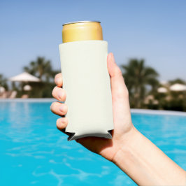 Enfriador De Latas Slim Color Sólido Pastel Blanco Pálido Suave Amarillo