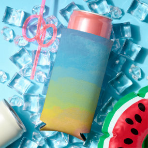Enfriador De Latas Slim Colores de arcoíris chaqueta refrescante y diverti