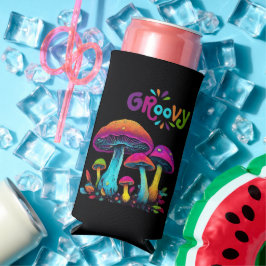 Enfriador De Latas Slim Coloridos hongos psicodélicos Groovy