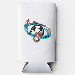 Enfriador De Latas Slim Comer, dormir, fútbol, repetir. personalizado de f