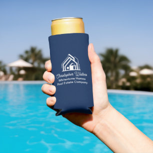 Enfriador De Latas Slim Compañía de bienes raíces azul marino Realtor pers