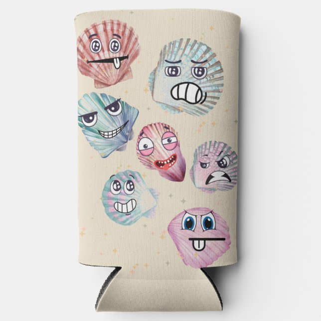 Enfriador De Latas Slim conchas oceánicas (Anverso)