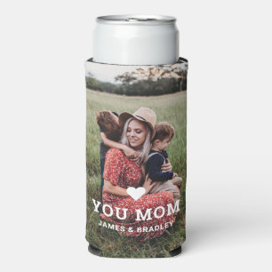 Enfriador De Latas Slim Corazón lindo te ama mamá foto del Día de la Madre