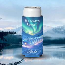 Enfriador De Latas Slim Cordova Iceworm Alaska Recuerdo Souvenir