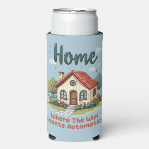 Enfriador De Latas Slim Cosy Cottagecore Home Whimsical House Art