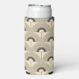 Enfriador De Latas Slim Crema geométrica de patrón de ave voladora