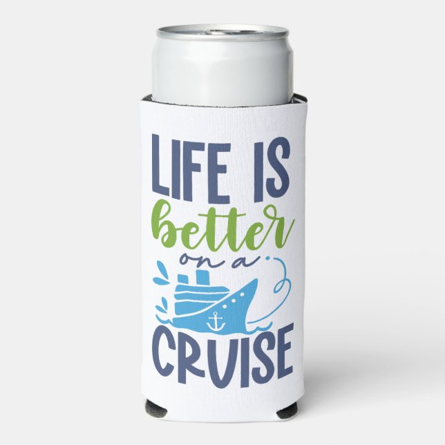 Enfriador De Latas Slim Cruceros de nombres personalizados (Frente Agua con Gas)