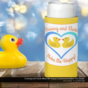 Enfriador De Latas Slim Cruising y patos me hacen feliz-Personalizado