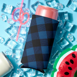Enfriador De Latas Slim Cuadros Azules de Leñador