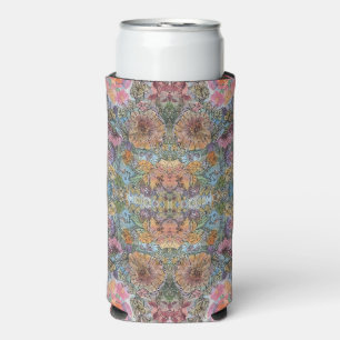 Enfriador De Latas Slim Cuadros de color de agua de los jardines de flores