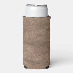 Enfriador De Latas Slim Cuero Azul Tartán Tartán Tela Crocodile Skine