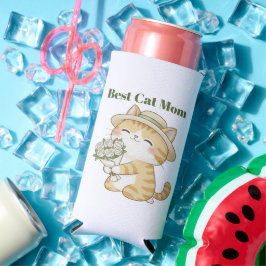 Enfriador De Latas Slim Cuidador de Gatos Kawaii Jardinero de Verano Ramo 