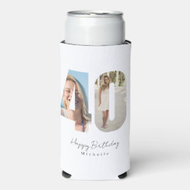 Enfriador De Latas Slim Cumpleaños 40 personalizado con foto 