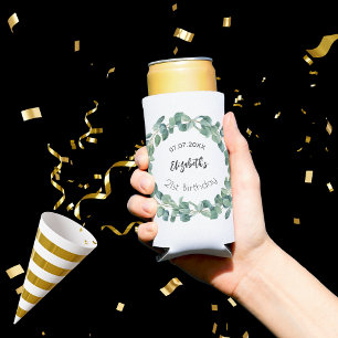 Enfriador De Latas Slim Cumpleaños de Eucalyptus