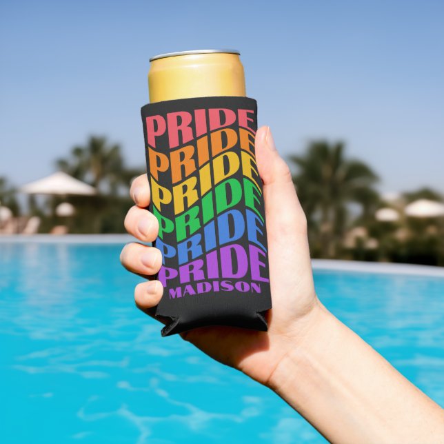 Enfriador De Latas Slim Custom Name Pride (Piscina in situ)