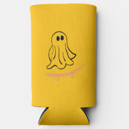 Enfriador De Latas Slim Cute ghost on skateboard