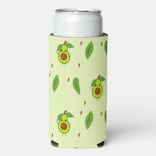 Enfriador De Latas Slim Cute kawaii aguacate patrón verde