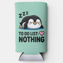 Enfriador De Latas Slim cute sleeping penguin, to do list nothing
