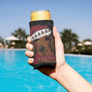 Enfriador De Latas Slim Dachshund Rojo