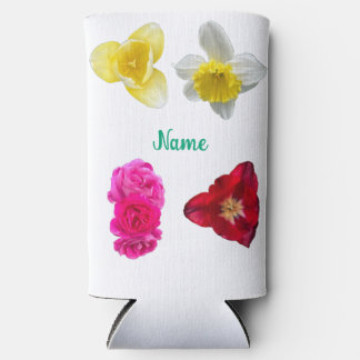 Enfriador De Latas Slim Daffodil, Tulips and Roses