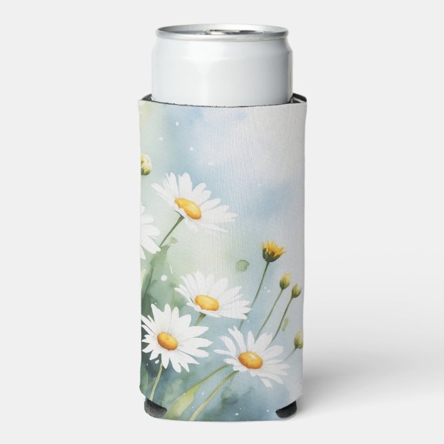 Enfriador De Latas Slim Daisies de flores silvestres (Frente Agua con Gas)