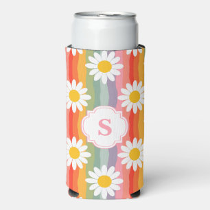 Enfriador De Latas Slim Daisy retro personalizado