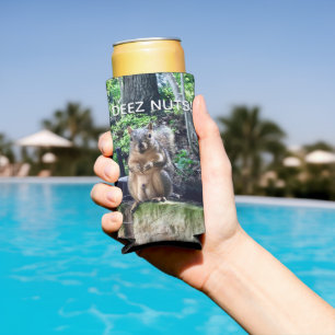 Enfriador De Latas Slim Deez Nuts Funny Squirrel Photo Adultos Humor